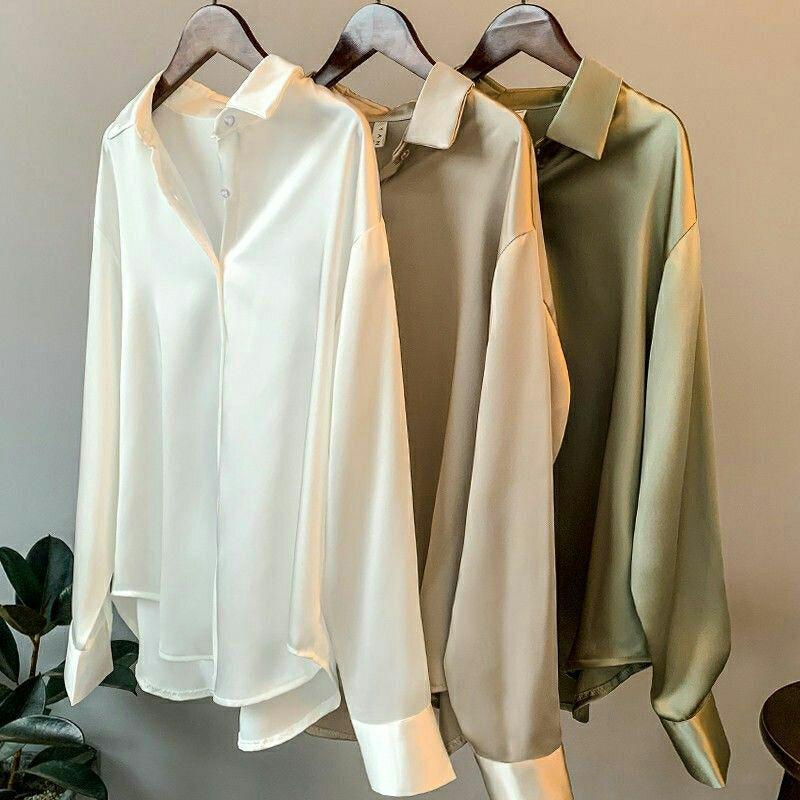 Áo sơ mi dài tay xẻ tà sau siêu cá tính chất kate lụa mềm mát
