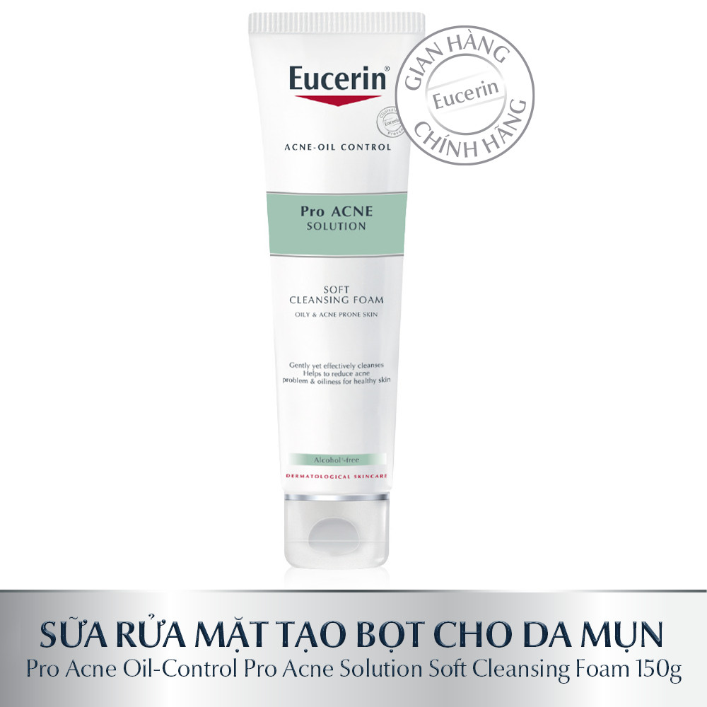 Sữa Rửa Mặt Tạo Bọt Cho Da Mụn Eucerin Pro Acne Solution Gentle Cleansing Foam 150ml