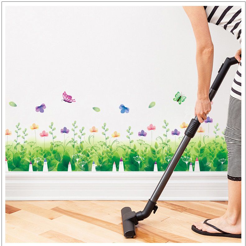 Decal chân tường Hoa cỏ xanh 2 AmyShop DCT030 - 2 bộ