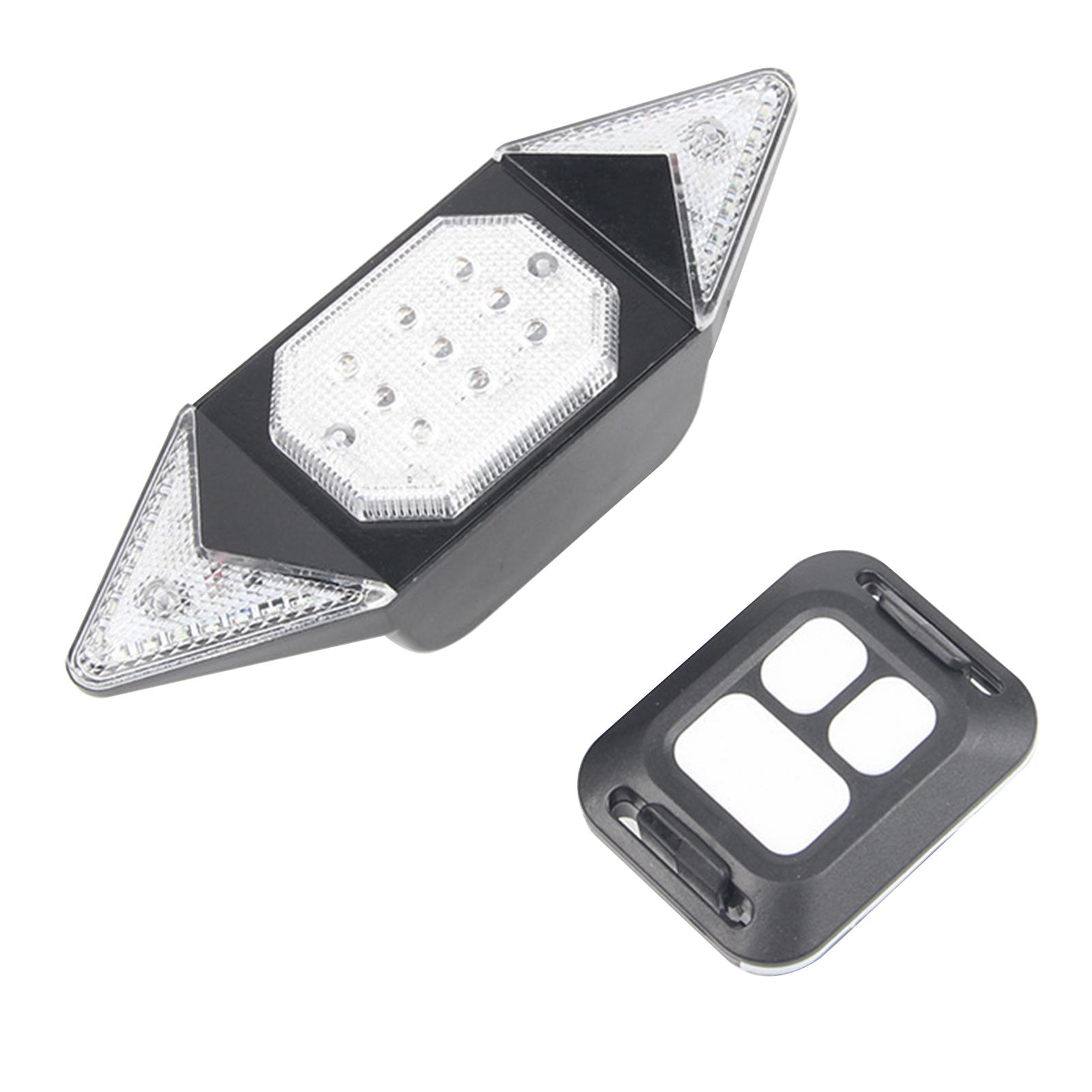 1 Bộ Đèn Tín Hiệu Không Dây Thông Minh Sạc Usb Điều Khiển Từ Xa Gắn Đuôi Xe Đạp