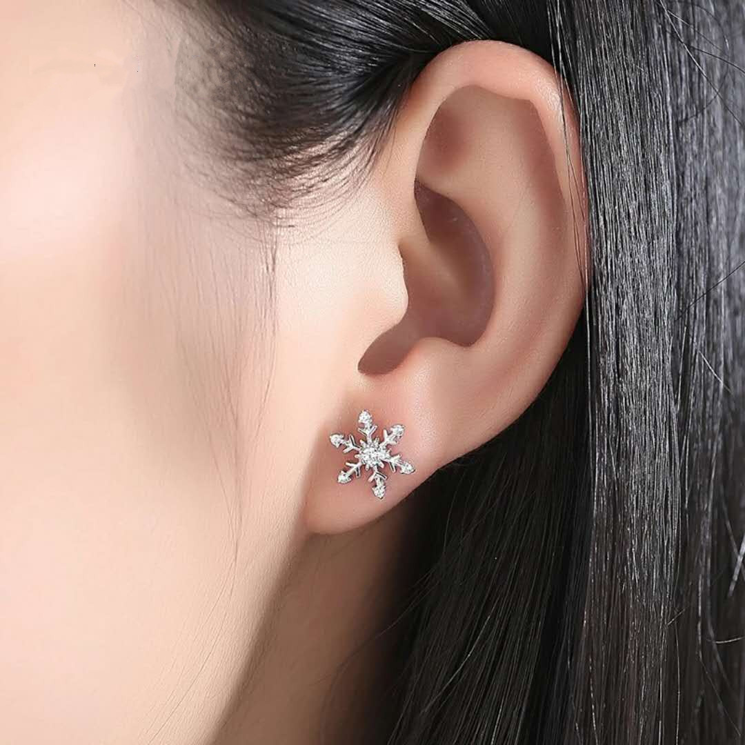 Bạc 925 Bông tai bạc nữ Hoa Tuyết - Trang sức Panmila