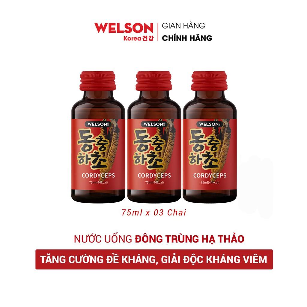 Nước uống Đông Trùng Hạ Thảo Welson Cordyceps Hộp 3 chai 75ml