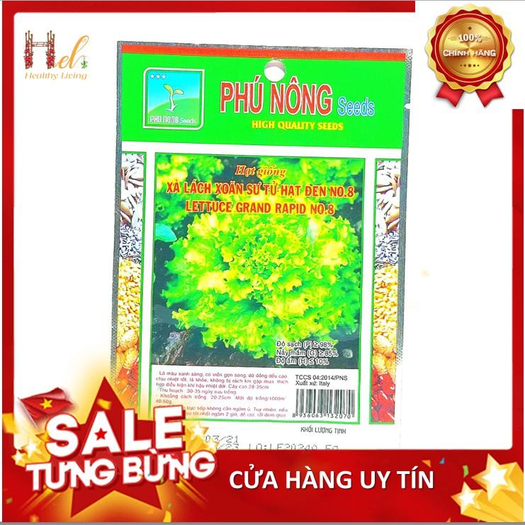 Hạt Giống Rau Xà Lách Xoăn Sư Tử Hạt Đen Chịu Nhiệt, Dễ Trồng - Trồng Rau Xanh Rau Sạch Bằng Đất Sạch, Mùn Dừa - Phú Nông