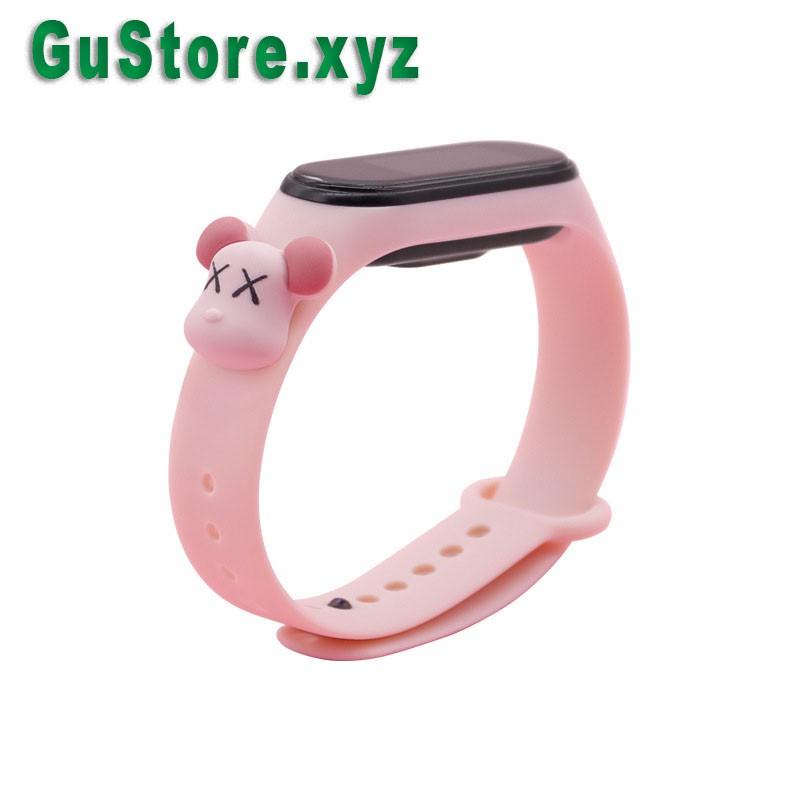 Dây đeo silicone GS-MI02 họa tiết hoạt hình dành cho  Xiaomi Mi Band 5 / 5 NFC /4/3