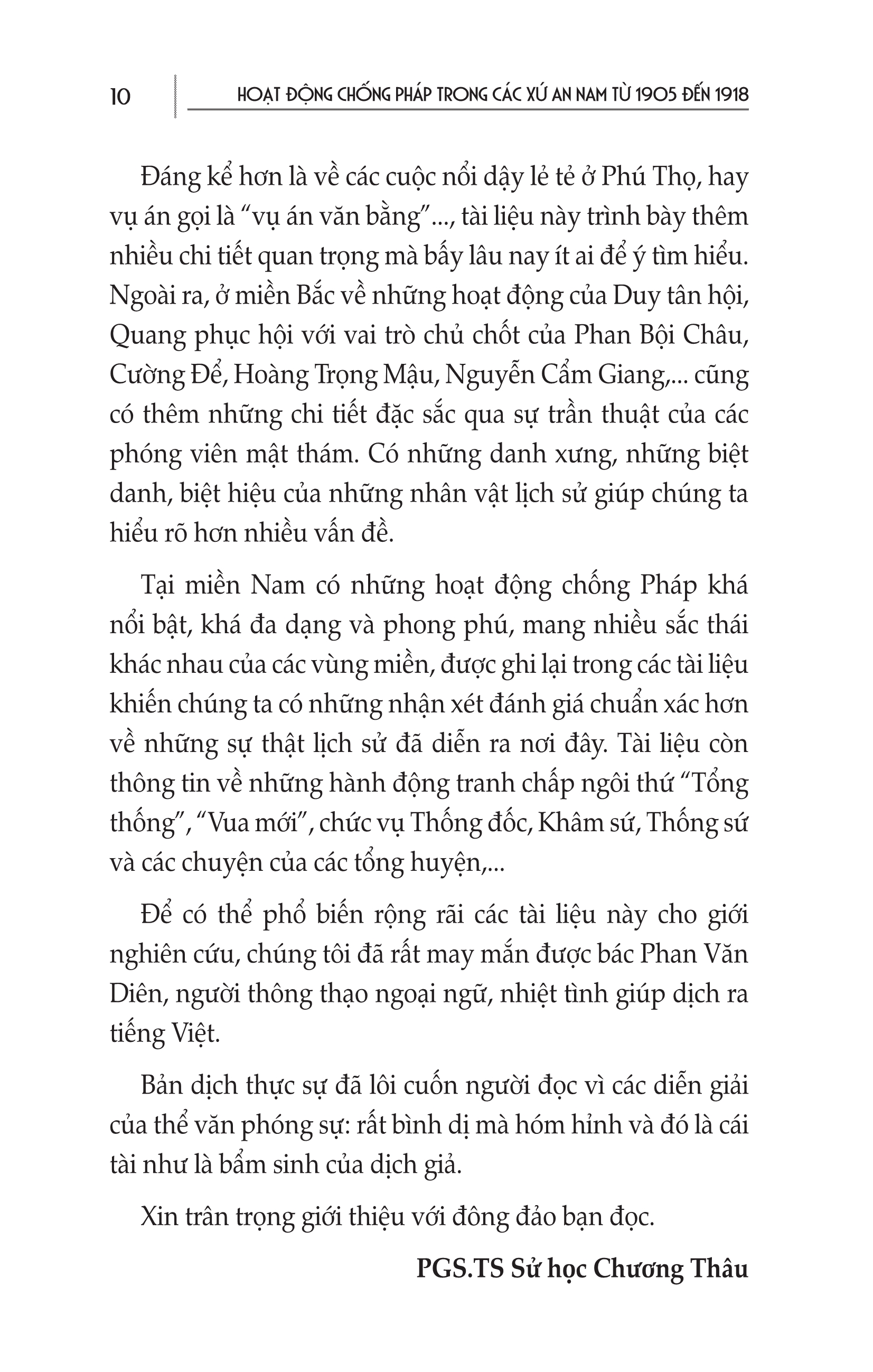 Hoạt Động Chống Pháp Trong Các Xứ An Nam Từ 1905 Đến 1918