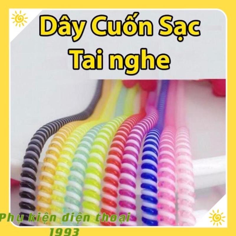 Dây quấn Sạc - Tai Nghe (Tai nghe quấn 4 dây, cáp sạc quấn 3 dây)