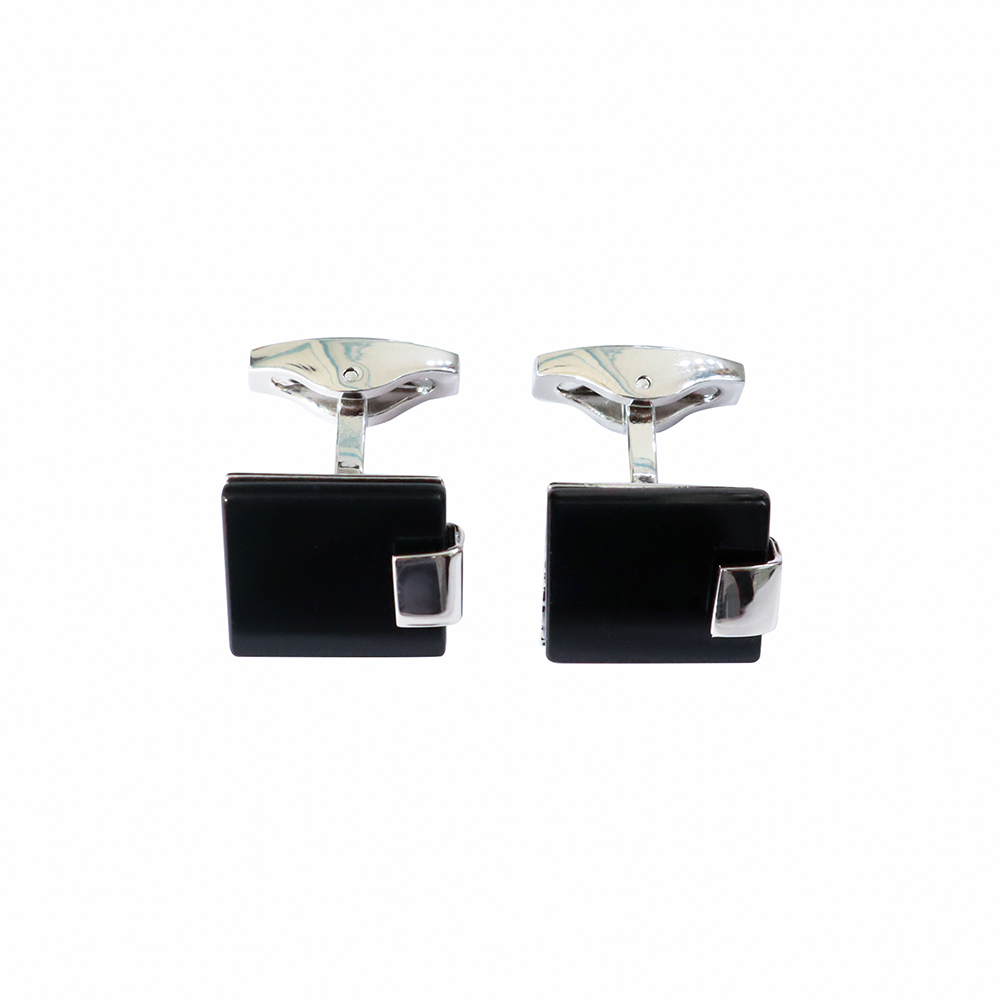 Khuy măng set, cufflinks măng set-Khuy măng set cài áo cho nam  màu trắng kim MSTK027