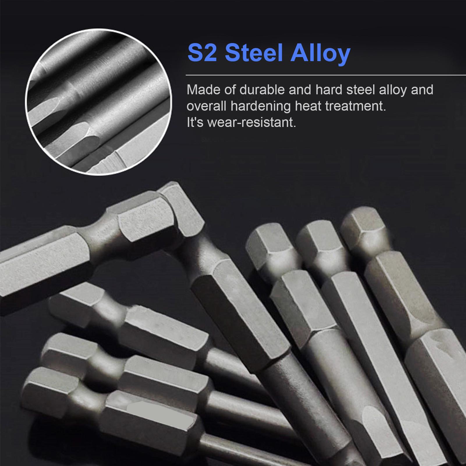 12 cái Tuốc nơ vít điện từ tính Bit Chéo Đầu 1/4 Chân Hex 50mm