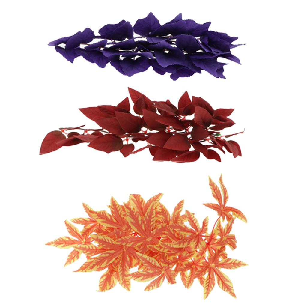 2 Pieces Vivid Fake Crane Plants Aquarium Tank Planting Reptile