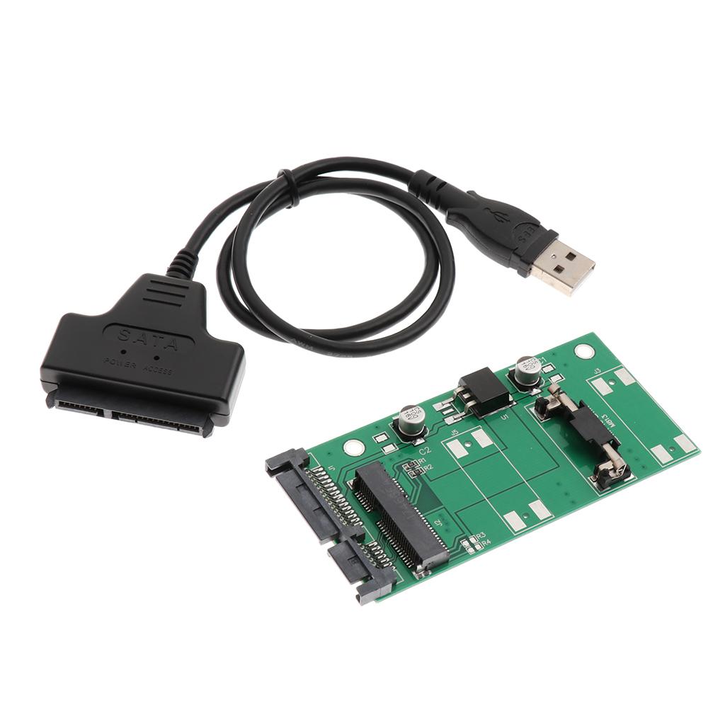 USB to mSATA Adapter, mSATA to SATA 2.5'' Adapter Card Cable, Support 50mm Mini SATA SSD
