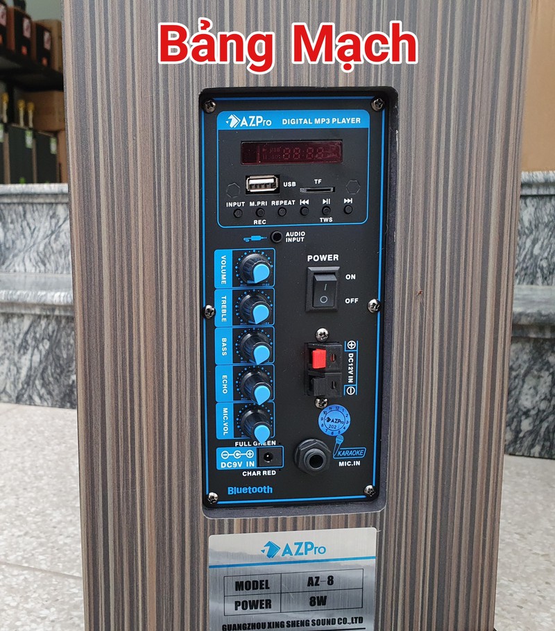 Loa kéo bass 2 tấc giá rẻ AZ8 2 míc hàng chính hãng