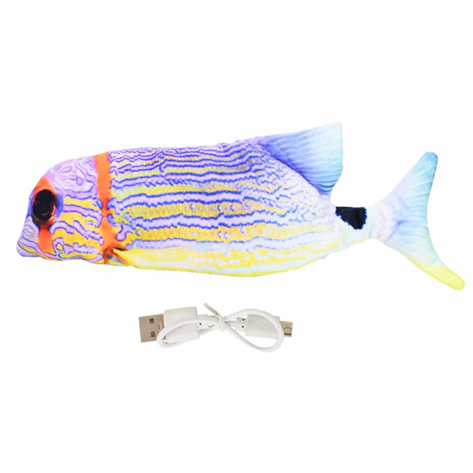 Moving Fish Toys Realistic Plush Electric Wagging Toy Rainbow Fish