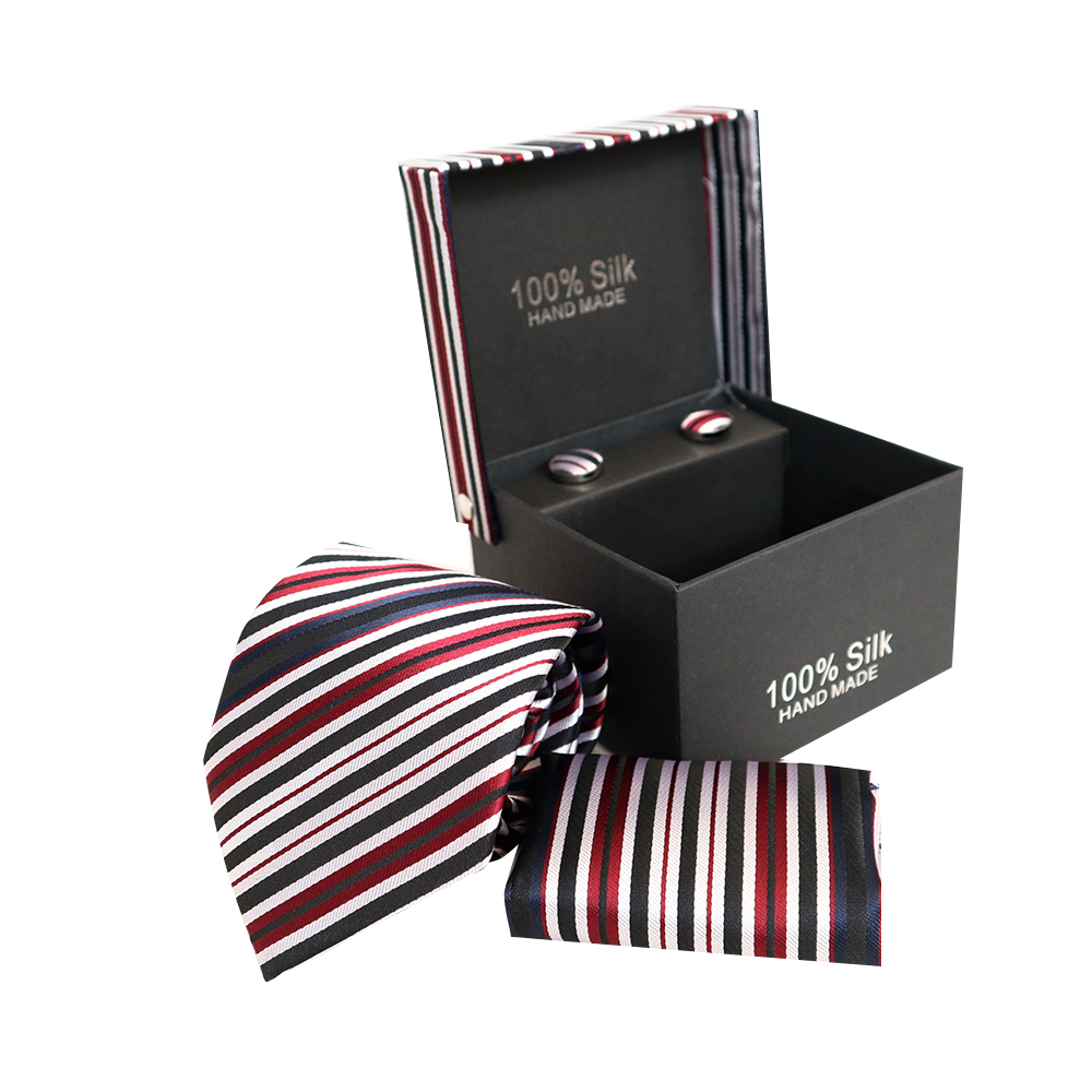 Cà vạt nam, cà vạt bản lớn, cà vạt 8cm - Cà vạt hộp bản lớn  màu đỏ sọc CH8DOS012