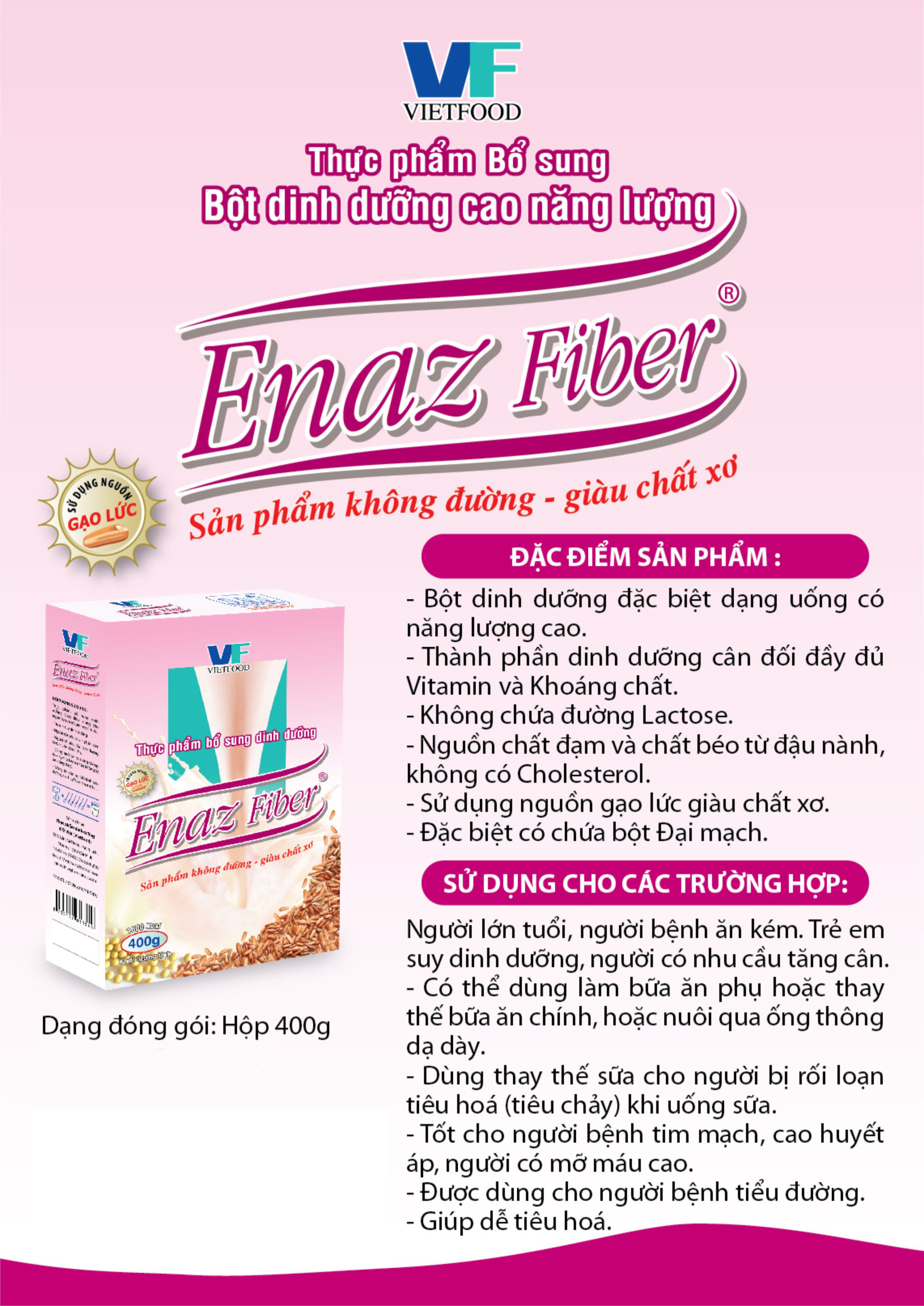 Bột dinh dưỡng gạo lức ENAZ FIBER (400g / hộp)