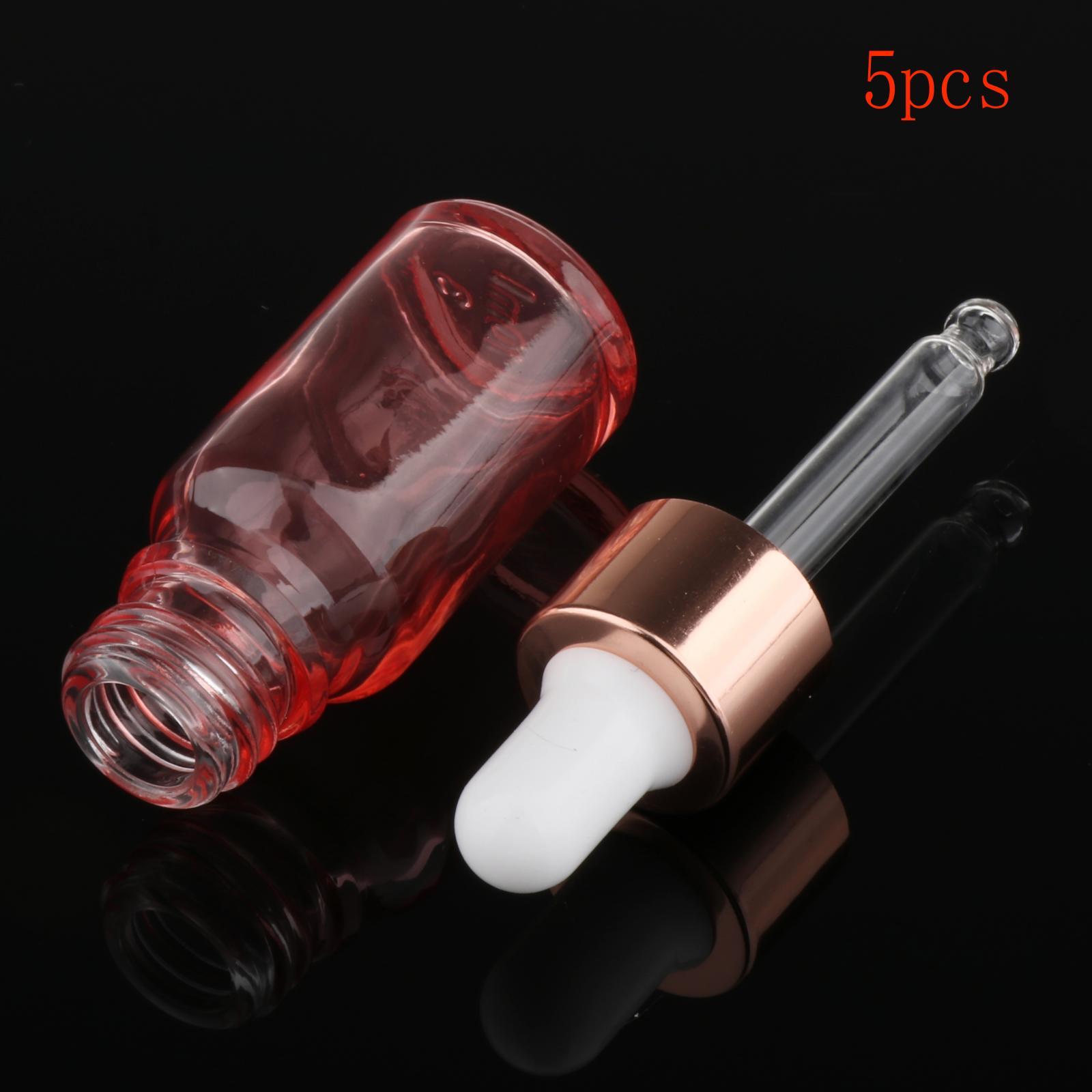 5 Pcs Rose Gold Small Glass Eye Dropper Bottle for Essential Oil Liquids Perfumes