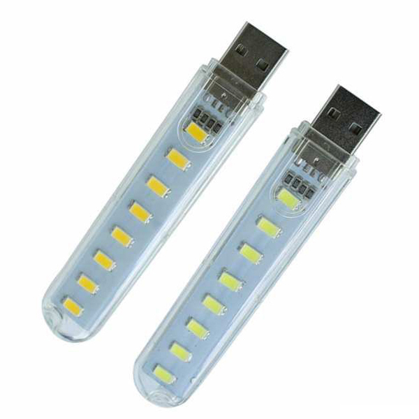 Bộ 2 Đèn Led 8 Bóng Siêu Sáng Cắm Cổng Usb