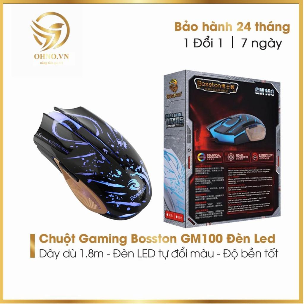 Chuột Gameming Bosston GM100 Chuột Chơi Game Máy Tính Có Dây Đèn Led RGB hàng chính hãng