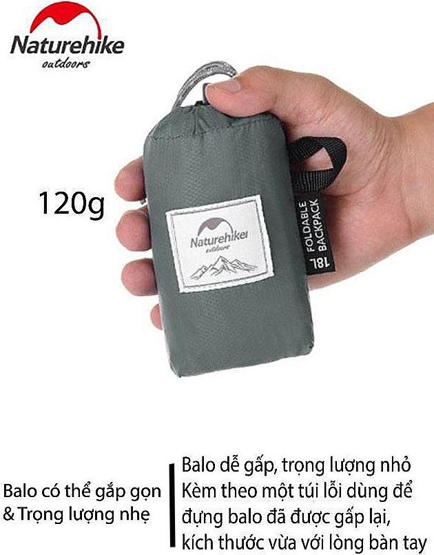 Ba lô du lịch gấp gọn 18L Nature Hike NH17A012-B