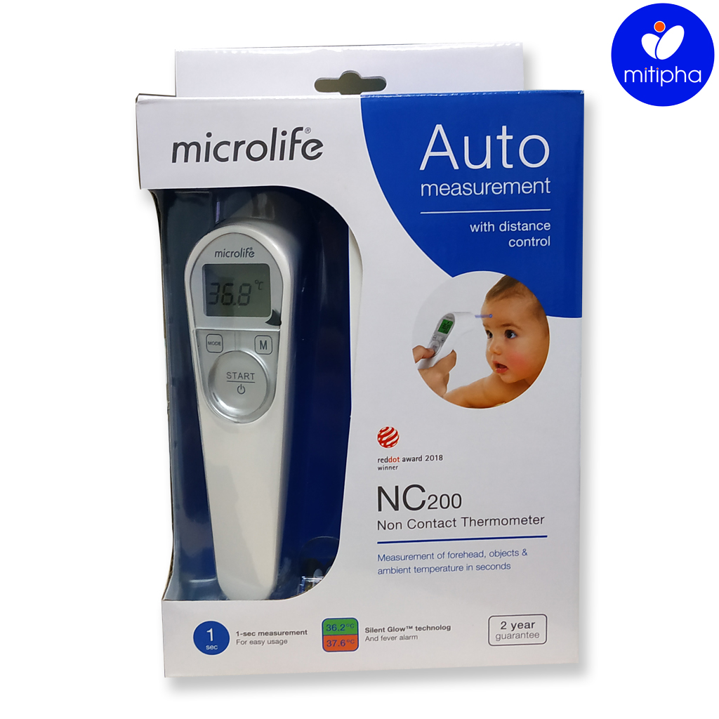 Nhiệt kế điện tử đo trán Microlife NC 200 model 2020 kèm hộp đựng tiện lợi