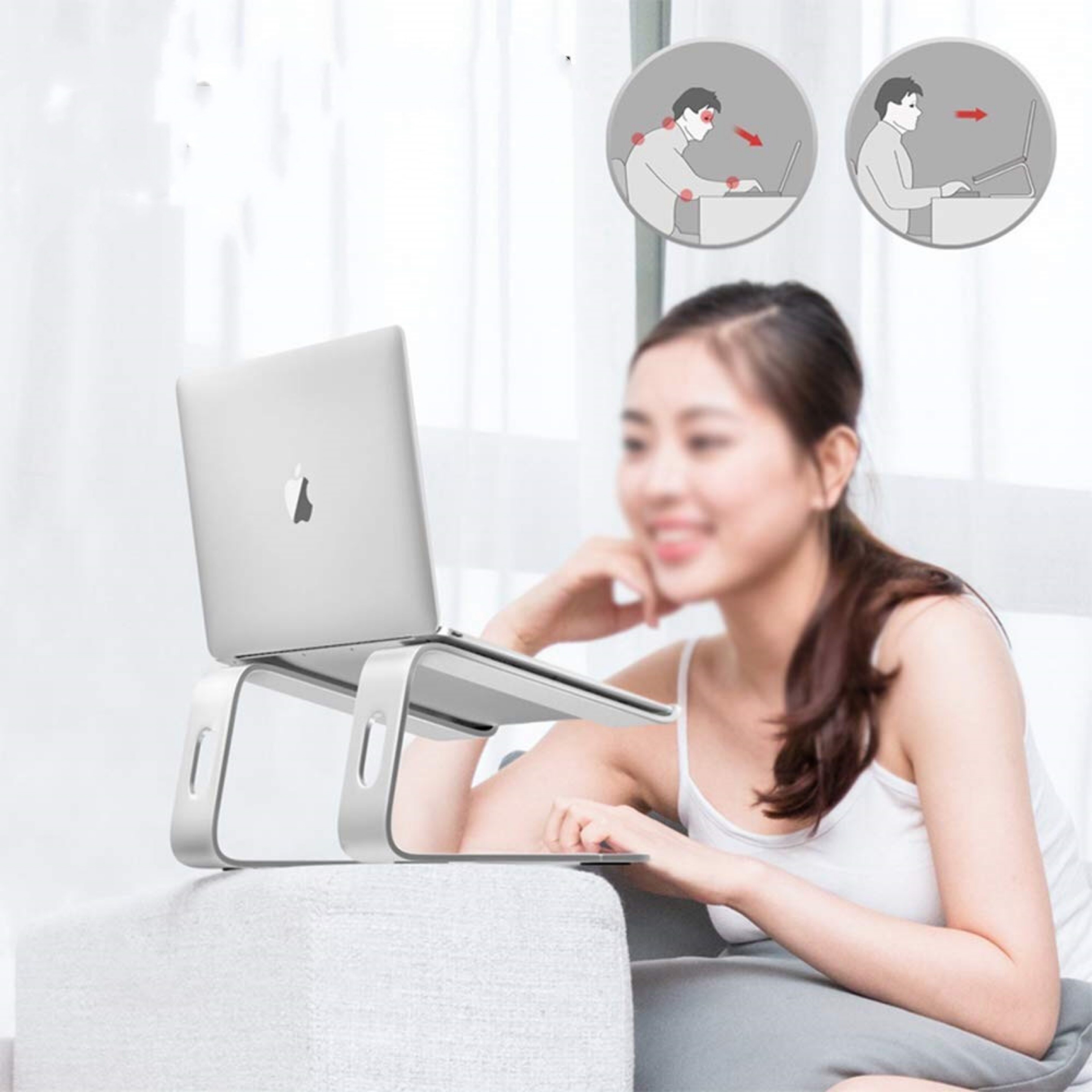 Giá Đỡ Laptop, Macbook Khung Bằng Hợp Kim Nhôm Siêu Bền - Hỗ Trợ Tản Nhiệt - Tháo Lắp Dễ Dàng - Hàng Chính Hãng Doron