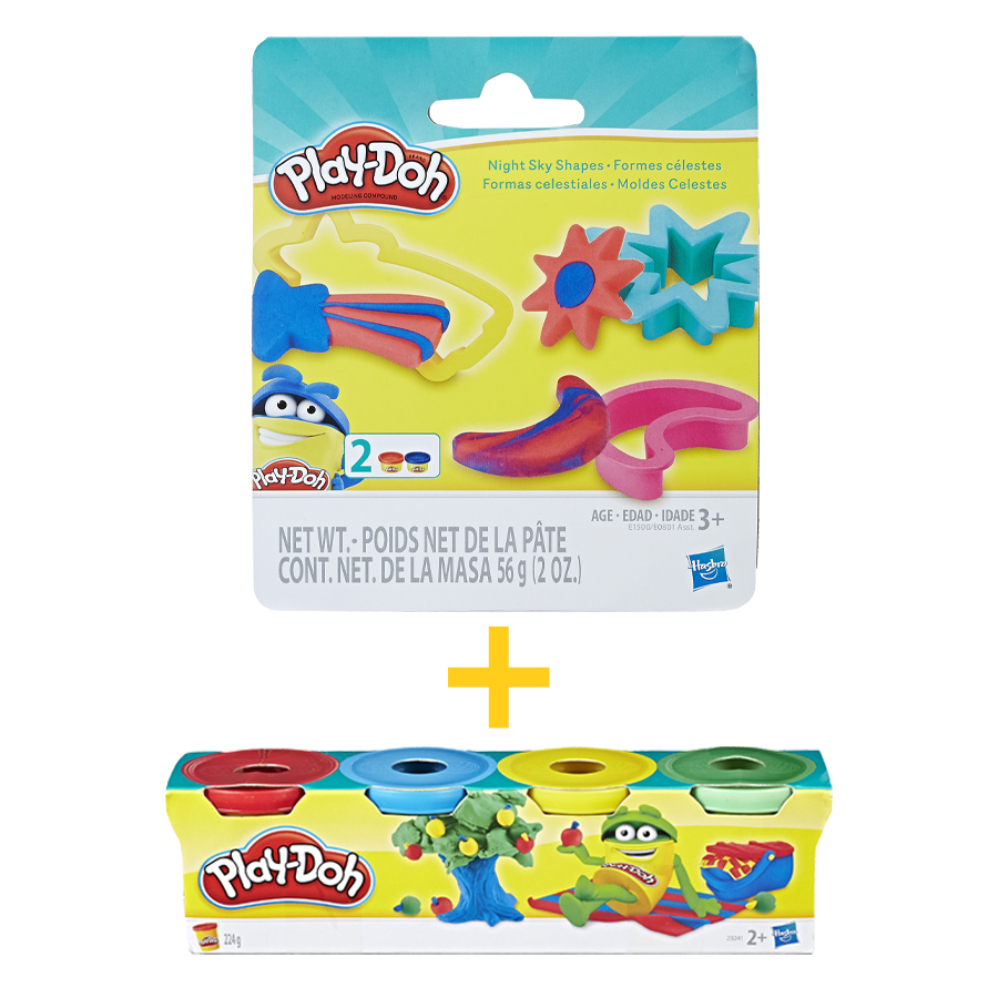 Đồ Chơi PLAYDOH Combo Bột Nặn Mini 4 Màu + Bộ Pd Đầu Đời CB23241-E0801