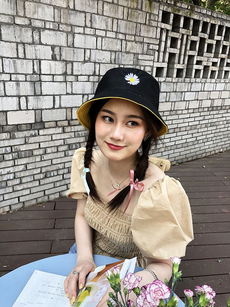 Mũ Bucket Sụp, Nón Bucket Nam Nữ Họa Tiết Hoa Cúc Siêu Xinh Xắn MD07