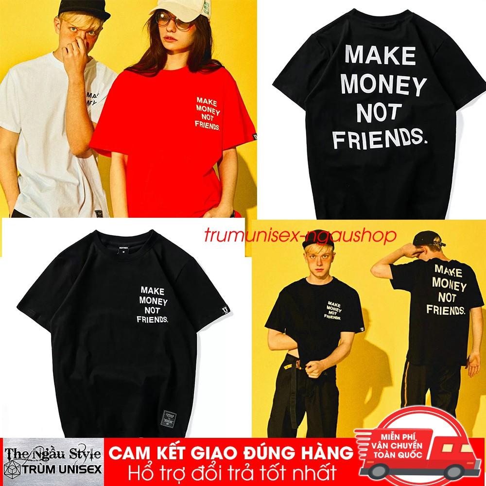 Áo thun Stee nam tay lỡ unisex form rộng overtee MAKE MONEY chất vải cotton xịn Ngaushop Trumunisex aothununisex