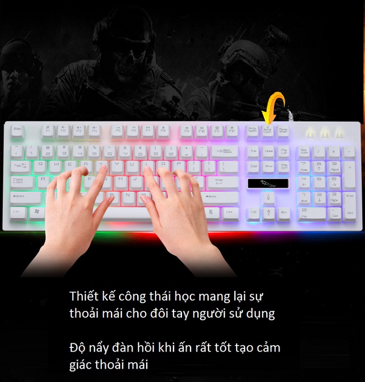 Bàn Phím Chơi Game Chuyên Dụng G.20 Thiết Kế Đèn Led Cực Ngầu