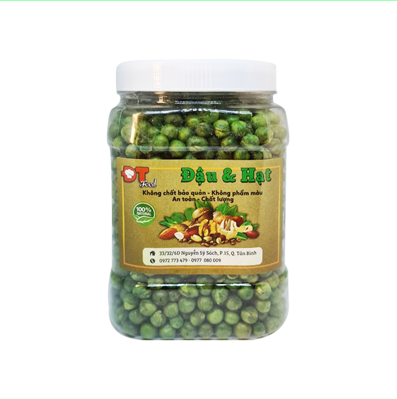 1kg Đậu hà lan muối sấy giòn DTFood (2 hộp 500g) - Thơm ngon bổ dưỡng