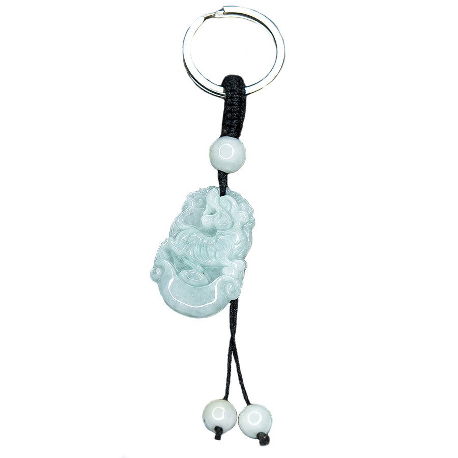 Móc khóa 12 Con Giáp Cẩm Thạch tự nhiên - Tuổi Dần | MKJADDAN03 VietGemstones