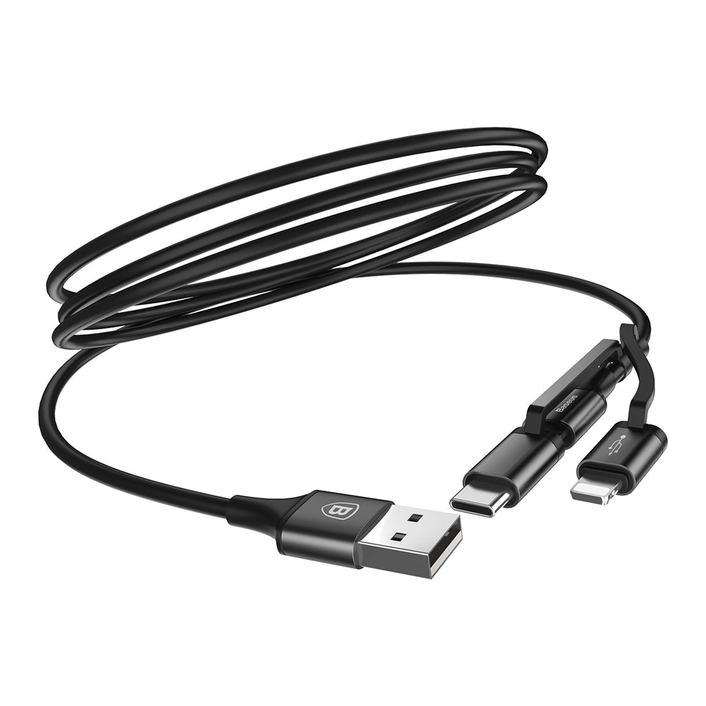 Cáp sạc, truyền dữ liệu Baseus Excellent tích hợp 3 đầu ( USB Type A to USB Type C/ Micro USB/ Lightning Fast Charging Cable)