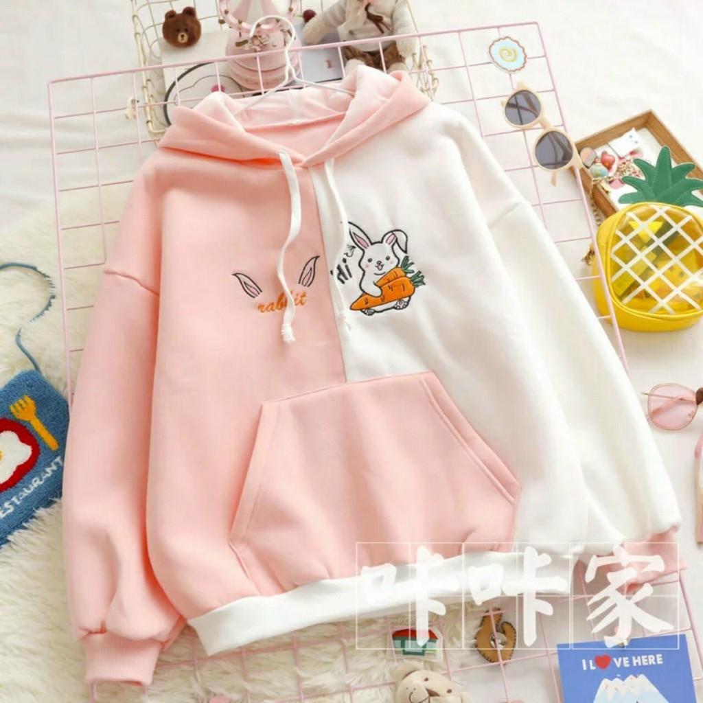 Áo khoác hoodie nữ chất liệu nỉ mềm mịn thoáng mát chống nắng và bụi tốt.NỈ thỏ