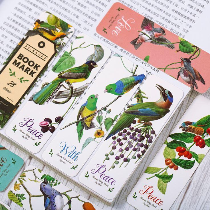 Hộp 28 Đánh Dấu Trang Sách Bookmark Vẻ Đẹp Loài Lông Vũ