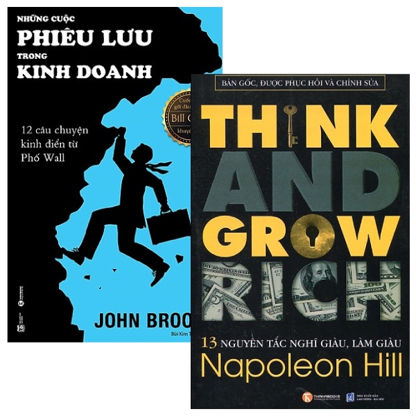 Combo 13 Nguyên Tắc Nghĩ Giàu Làm Giàu - Think And Grow Rich + Những Cuộc Phiêu Lưu Trong Kinh Doanh (Bộ 2 Cuốn)