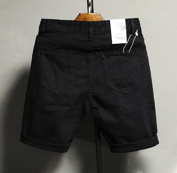 Quần short jean quần bò ngố nam trắng đen trơn thanh lịch