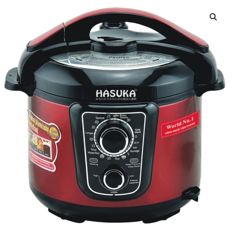 Nồi Áp Suất Điện Đa Năng - 6L - TÙY CHỈNH MỨC ÁP SUẤT Hasuka HSK 985 Màu Ngẫu Nhiên - Hàng Chính Hãng