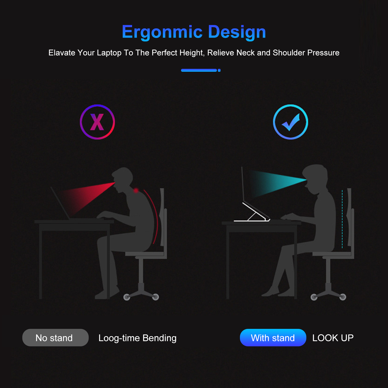 Đế Máy Tính Xách Tay Riser 6 Tầng Có Thể Gập Lại Hợp Kim Nhôm Có Chân Đế Thông Gió