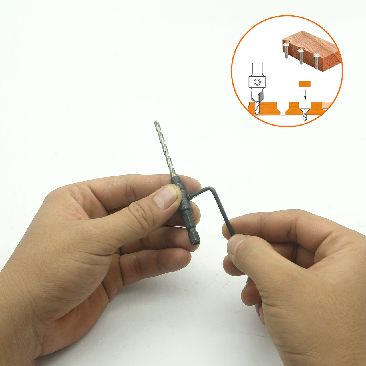 Bộ 4 mũi khoan 2 tầng chỉnh cữ 2.38-3.56 mm thép gió chuôi lục
