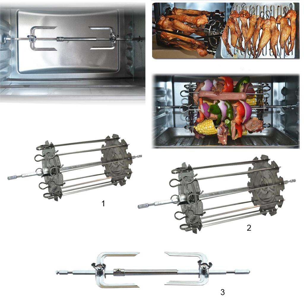212mm/250mm Stainless Steel BBQ Kebab Maker - Meat/Corn Skewers Machine - Spin Roasting Grill