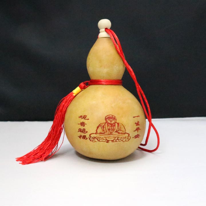 Trái bầu hồ lô tự nhiên phong thuỷ còn hạt bên trong 12 x 7.5cm
