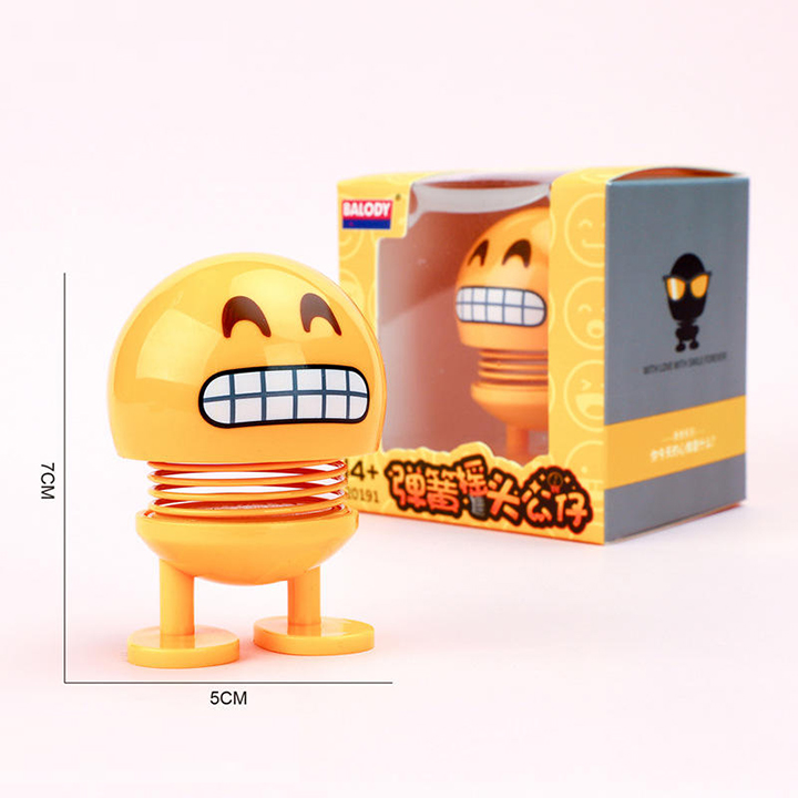 Thú nhún emoji lò xo ô tô biểu cảm 8 gương mặt