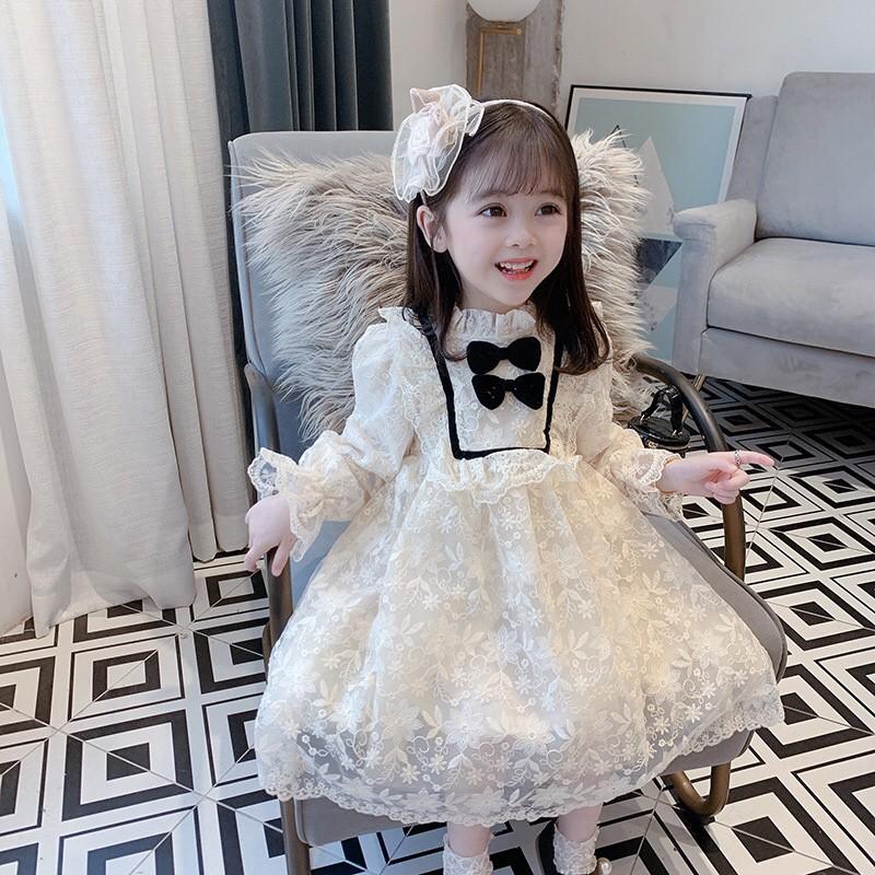 Váy đầm ren công chúa cho bé gái đi tiệc