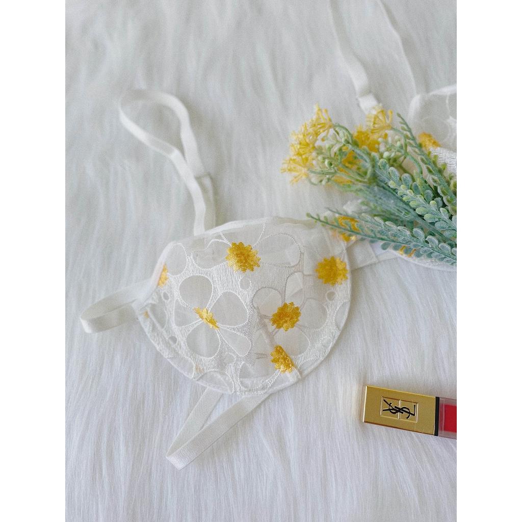 Set Hoa Vàng Ren Trắng - Let's Love Đồ Lót Nội Y