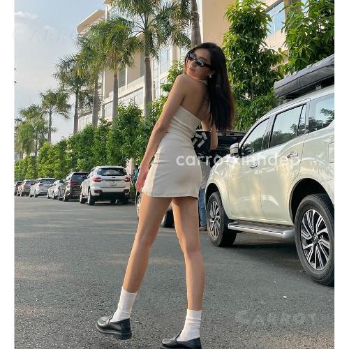 Áo croptop vải thun gân cao cấp nữ sát nách form ôm thun co giãn thoáng mát carrotxinhdep