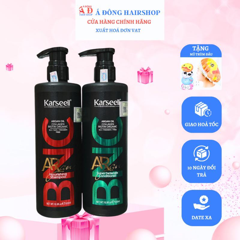 [+Tặng mũ trùm] BỘ DẦU GỘI XẢ KARSEELL BNC ARGAN PHỤC HỒI GIỮ MÀU NGĂN NGỪA LÃO HOÁ 500ML