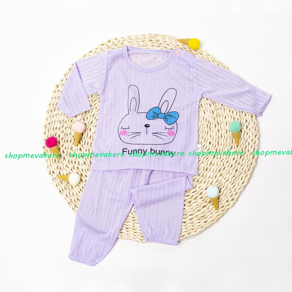 Bộ dài tay cotton tre nhiều màu cho bé trai, bé gái sơ sinh 3-13kg, cài cúc vai hàng đẹp -