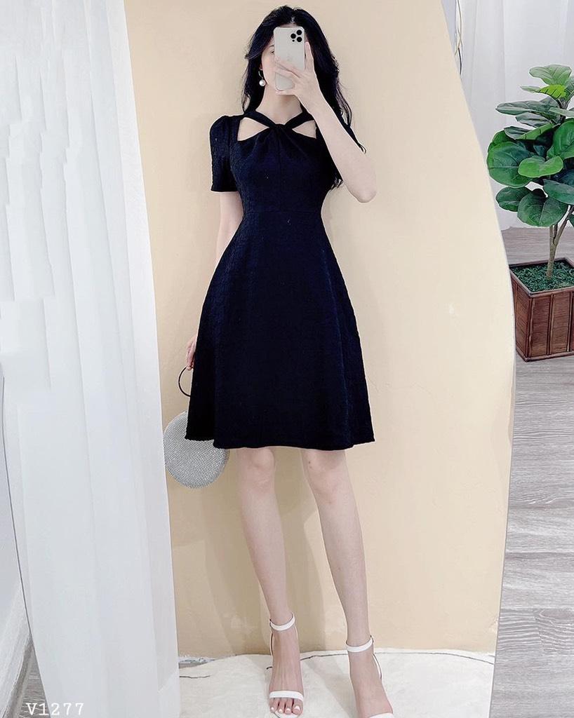 ĐẦM XÒE XỐP KHOÉT VAI XOẮN NGỰC 12664