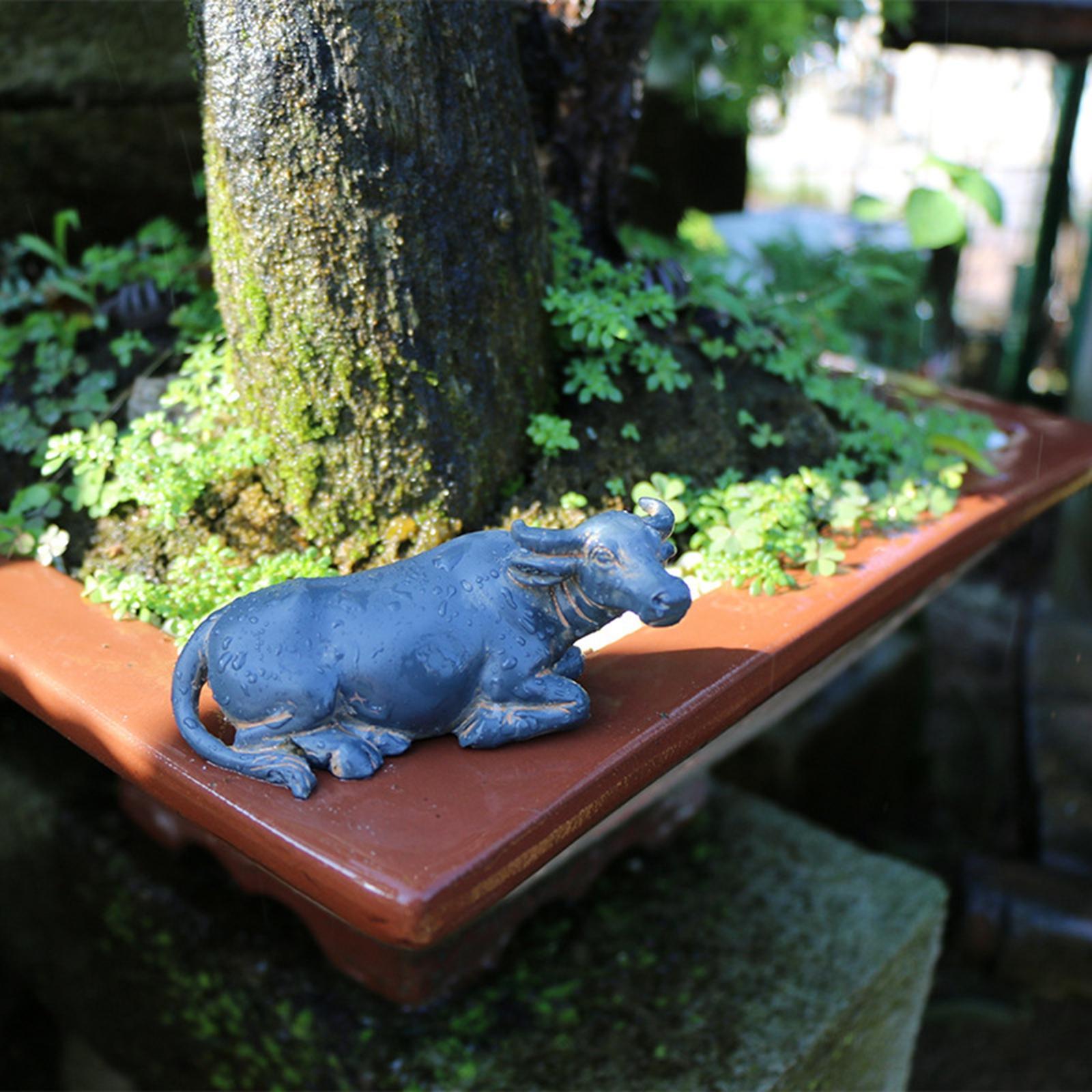 Miniature Buffalo Figurine Craft Buffalo Statue for Office Corridor Tabletop