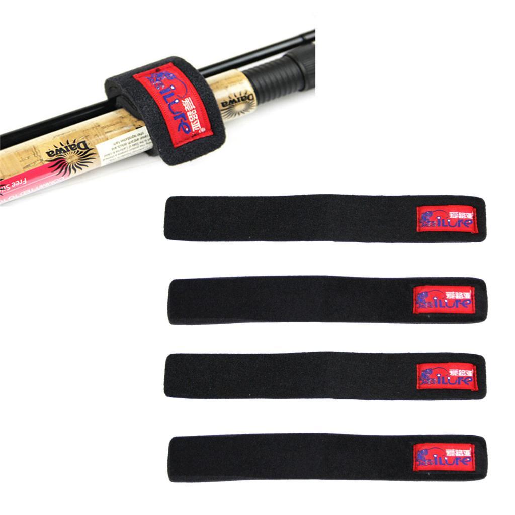 4Pcs Fishing Rods Belt Ties Rod Strap Stretchy Trout Finishing Rods Carbon Telescopic Bait Casting Spinning Rods Holder Wrap Bag Accessories