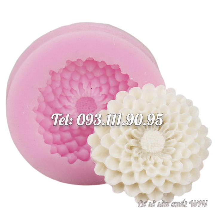 Khuôn silicon làm rau câu hoa thược dược nhiều tầng - Mã số 1681